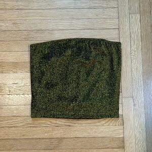 FOREVER 21 Gold Sparkly Tube Top - Size Small